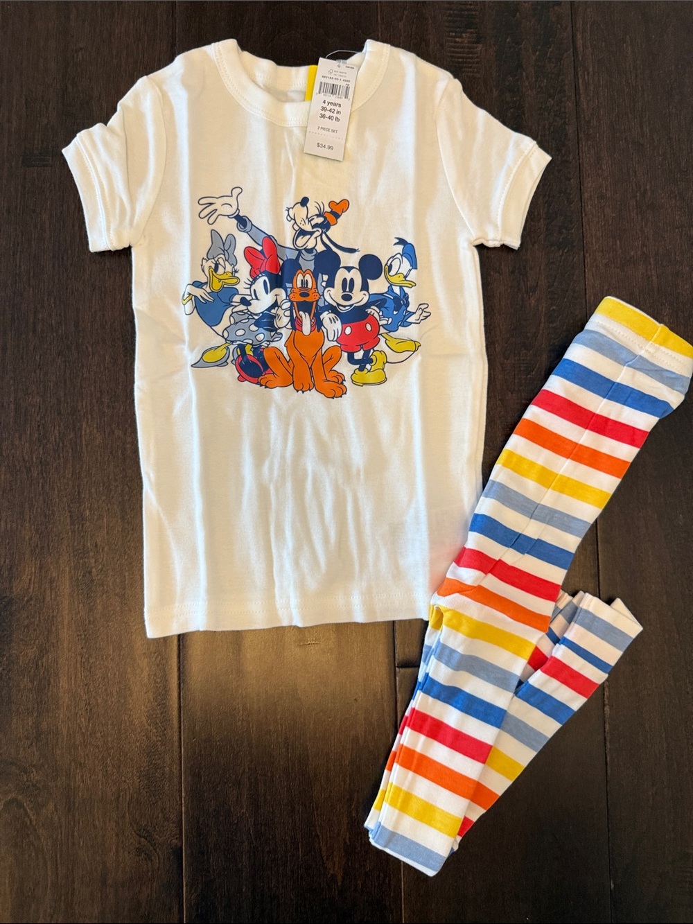 NWT Gender Neutral Gap Disney Mickey, Minnie and Friends Print &  Stripe Pajamas